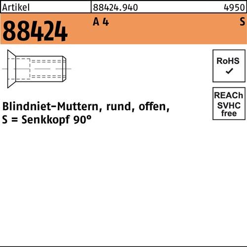 Blindnietmutter R 88424 SEKO M5/1,5 - 4,0 A 4 500 Stück