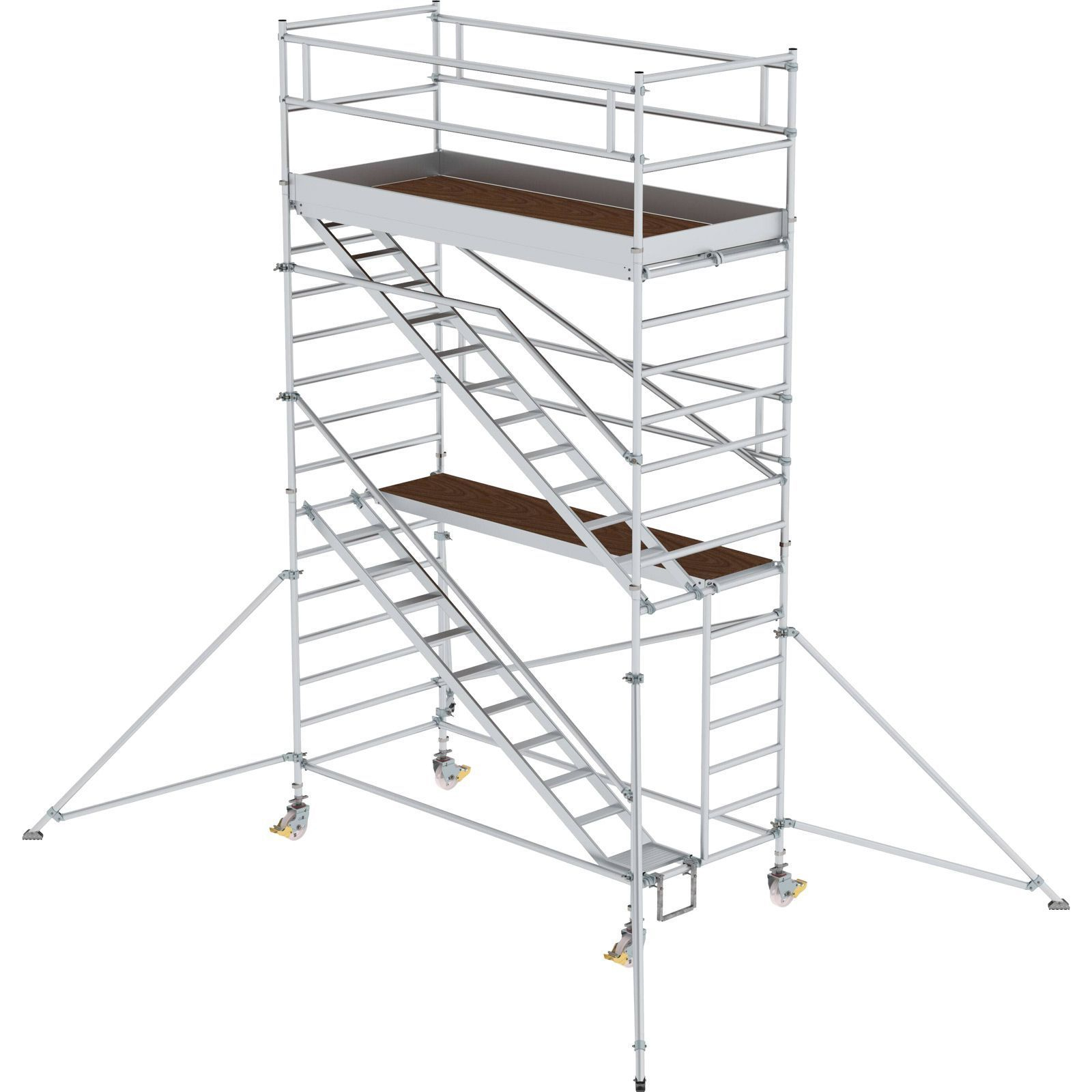 Günzburger Steigtechnik Rollgerüst 1,35 x 3 m mit Schrägaufstiegen & Ausleger