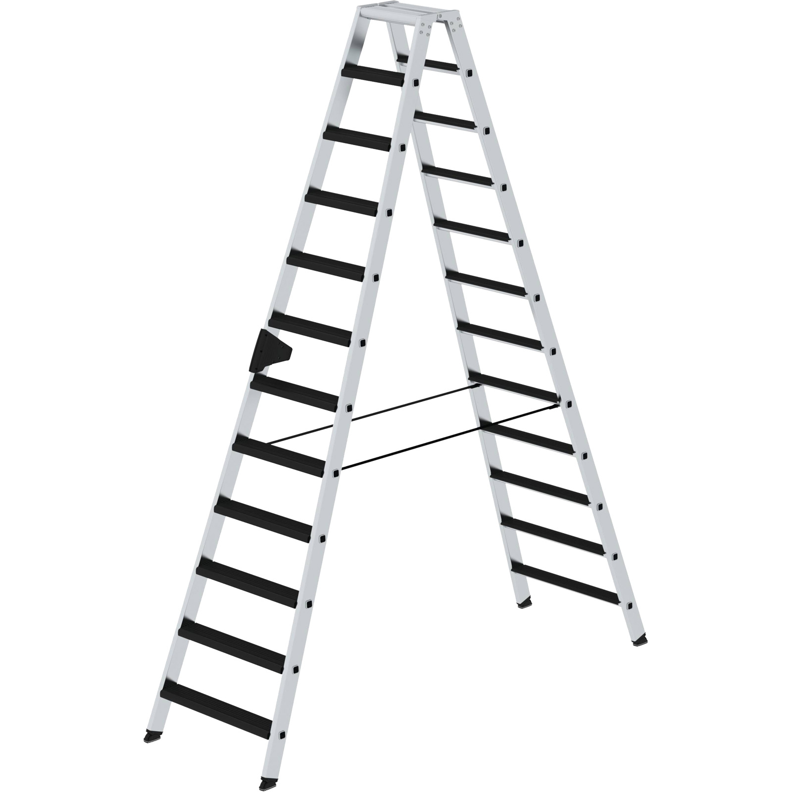 Günzburger Steigtechnik Stufen-Stehleiter beidseitig begehbar mit clip-step relax 2 x 14 Stufen - 042228