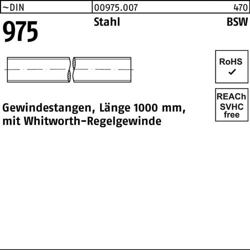 Gewindestange DIN 975 WW 5/8x 1000mm Stahl 1 Stück