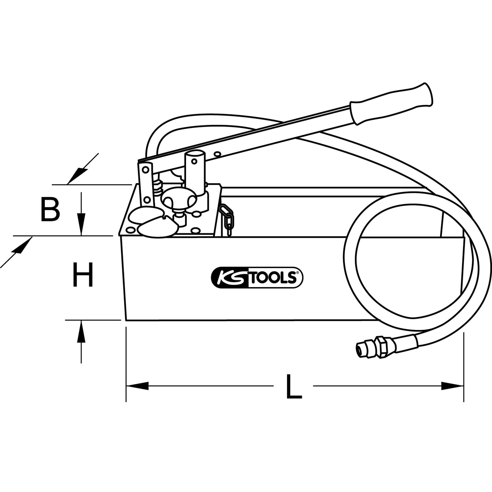 KS TOOLS Edelstahl Druck-Prüfpumpe 12 l - 902.2004