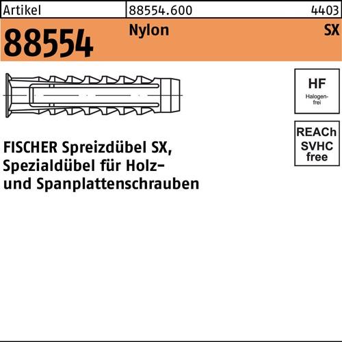Dübel R 88554 SX 4x 20/3 Nylon 200 Stück FISCHER