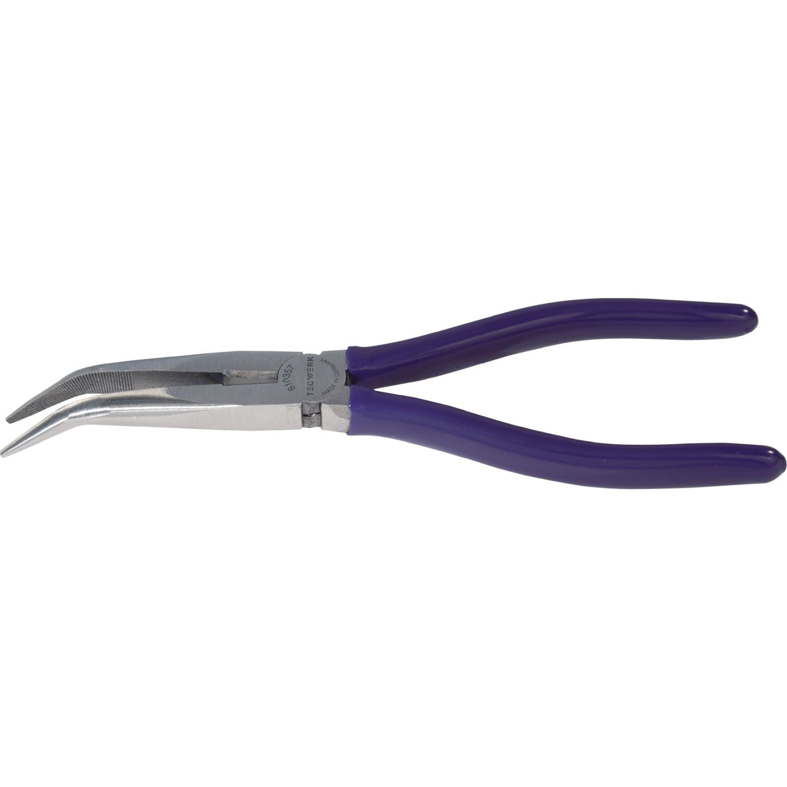 Flachrundzange L.200mm pol.40Grad gew.Ku.-Überzug TECWERK