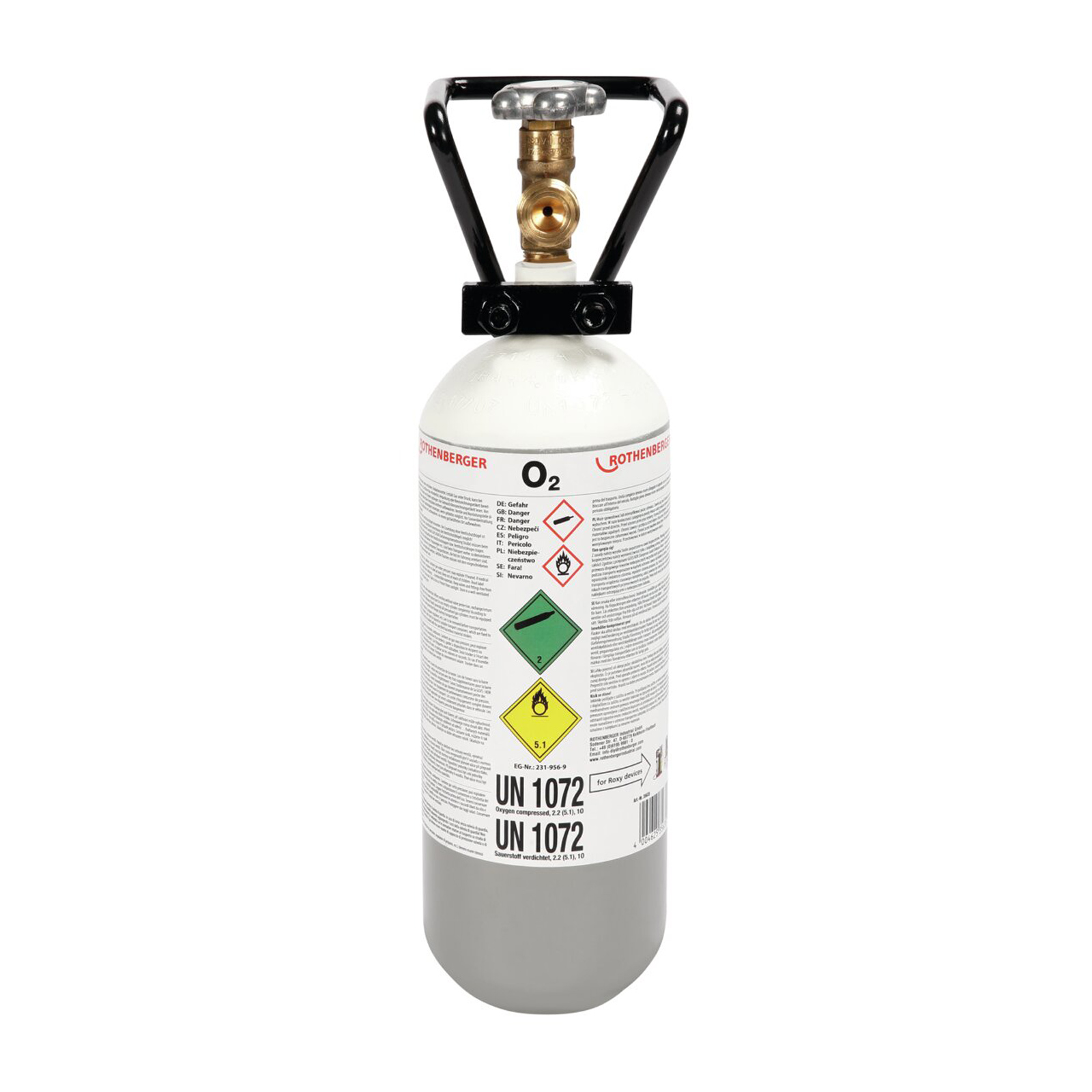 ROTHENBERGER Sauerstoff-Stahlflasche, 2,0l  - 35635