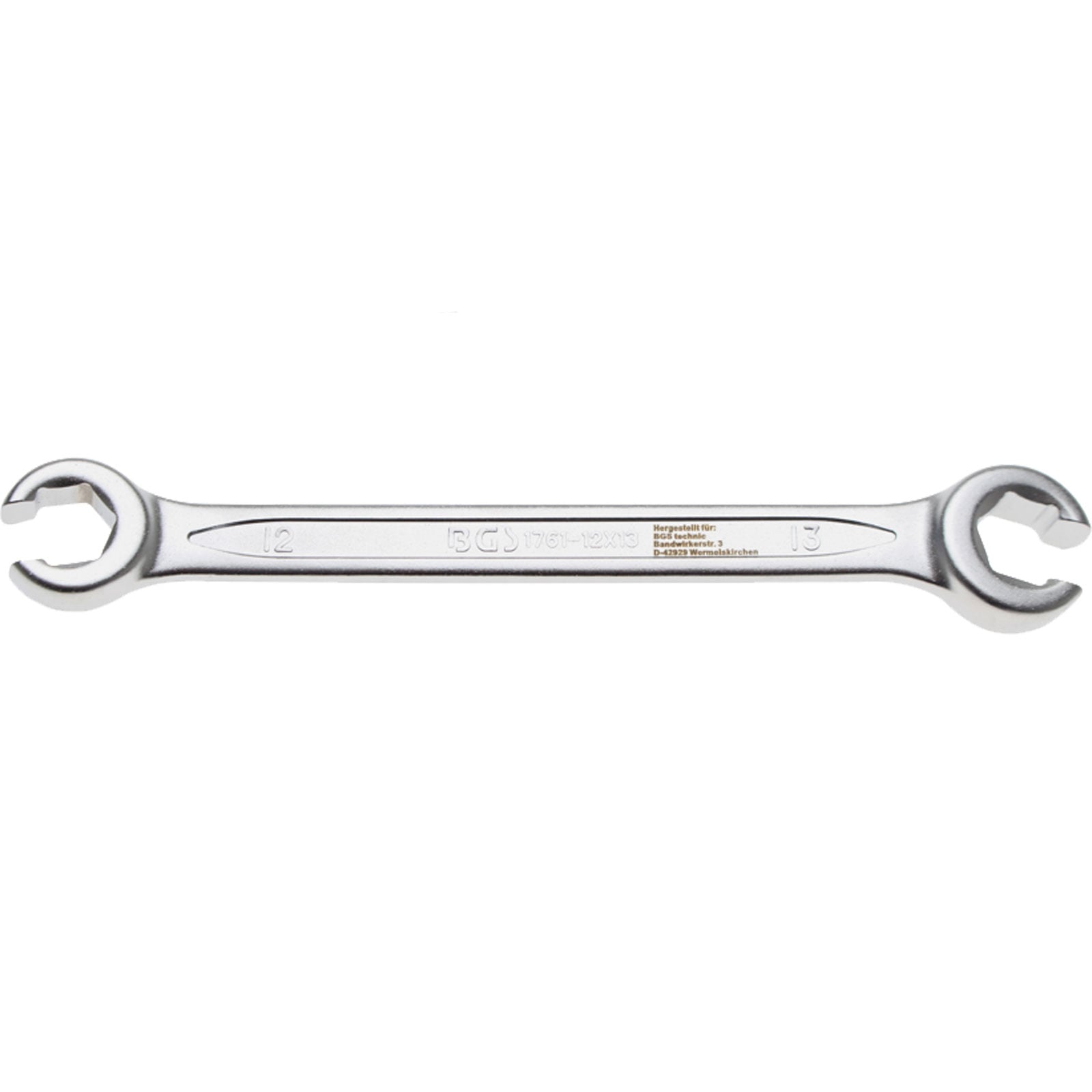BGS Offener Doppel-Ringschlüssel SW 12 x 13 mm - 1761-12x13