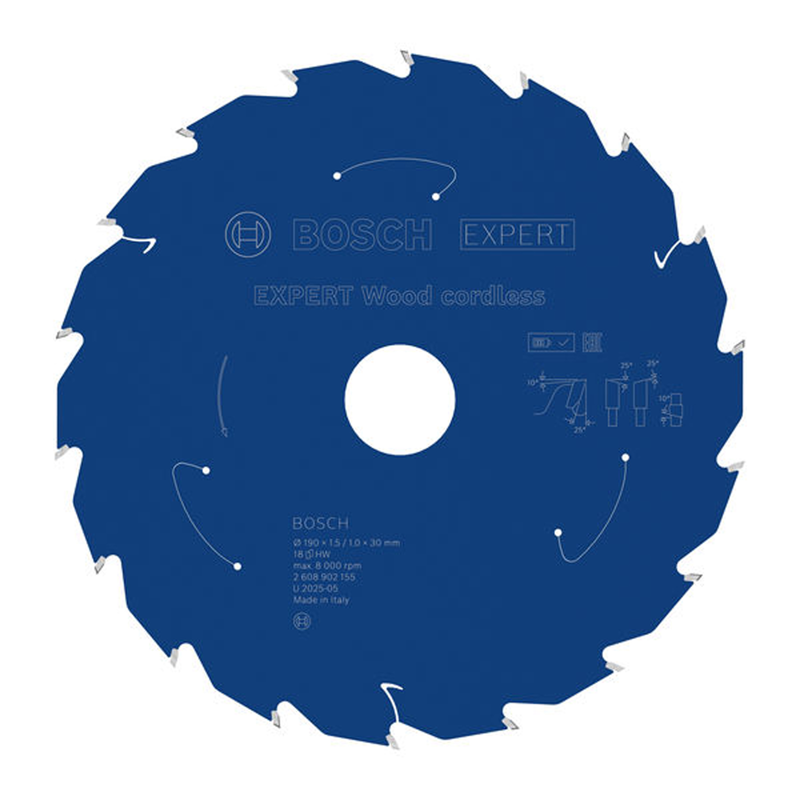 Bosch EXPERT Wood Kreissägeblatt 190x30 mm Z18 - 2608902155