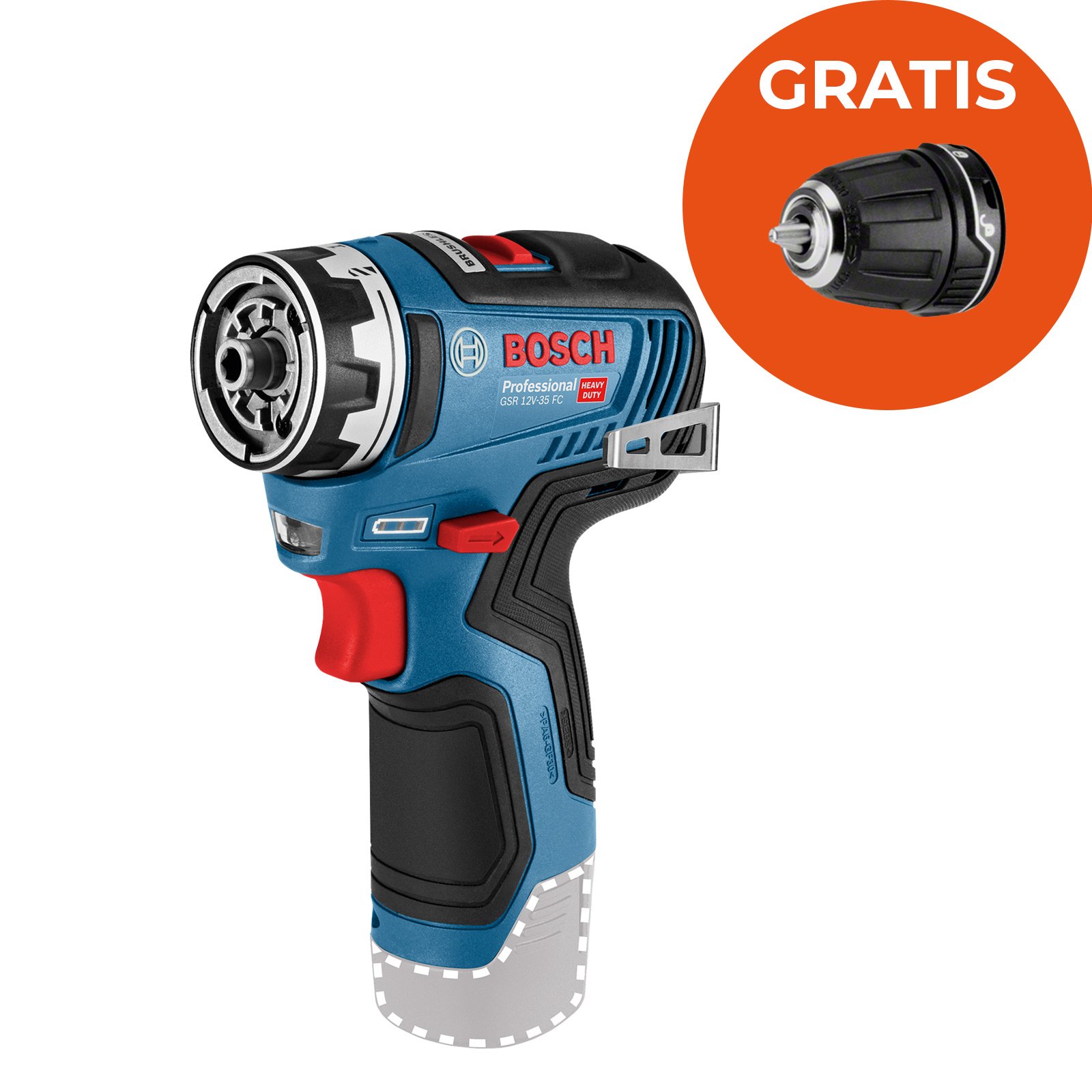 Bosch Akku-Bohrschrauber GSR 12V-35 FC FlexiClick Solo - 06019H3004