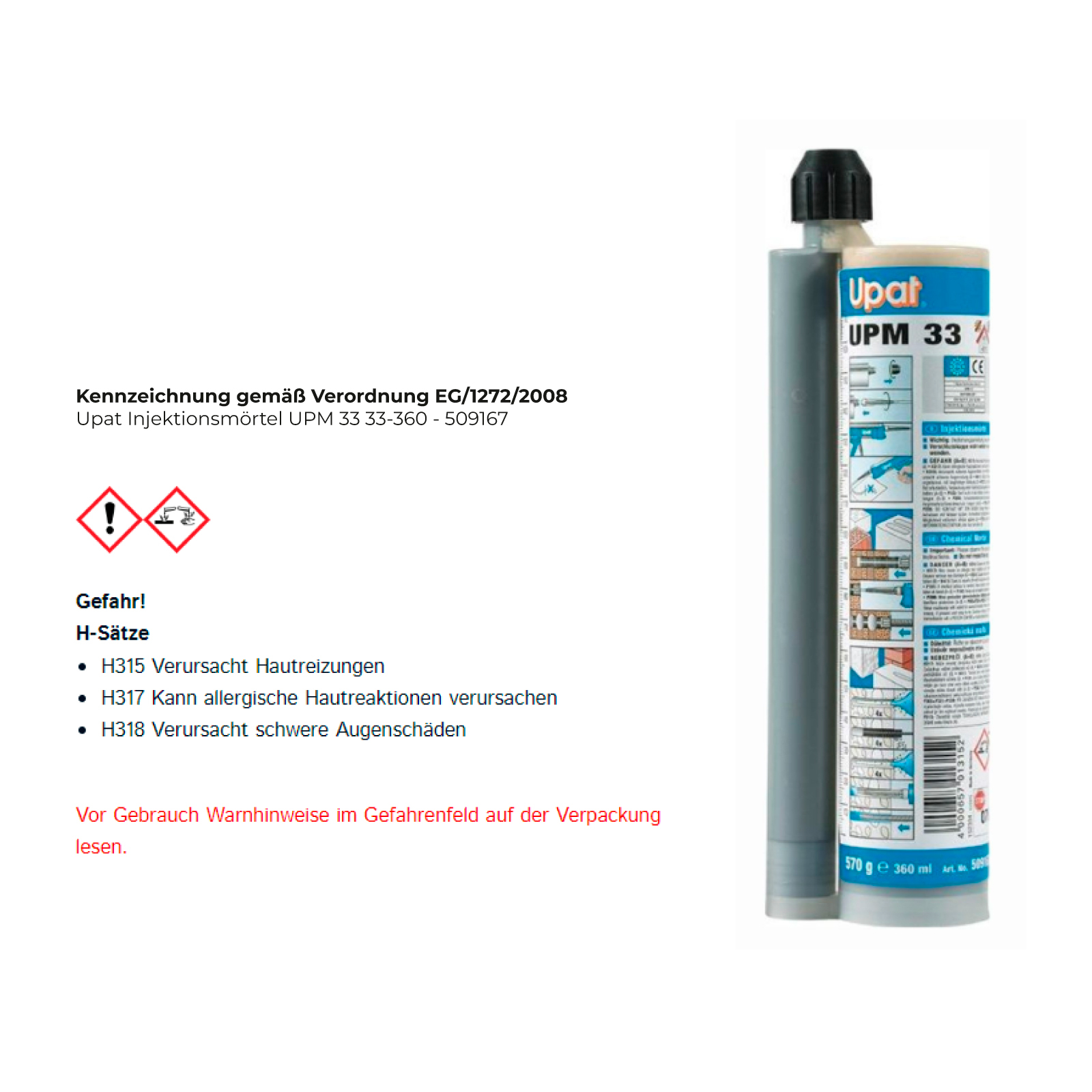 Upat Injektionsmörtel UPM 33 33-360 - 509167