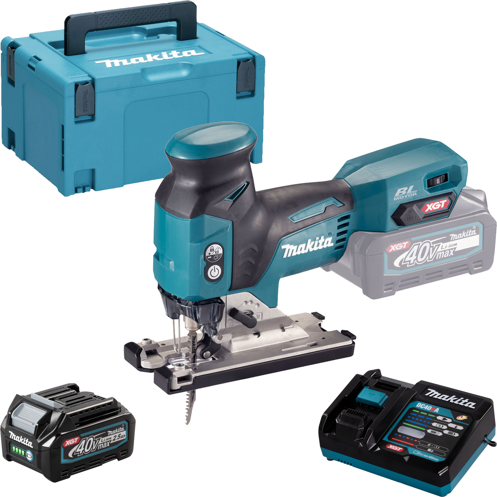 Makita JV001GD101 Akku-Pendelhubstichsäge 40 V max. / 1x 2,5 Ah Akku + Ladegerät im MAKPAC