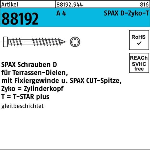 Holzbauschraube R 88192 ZYLKO T-STAR 6x40/23-T A 4 CUT-Sp. 200St. SPAX
