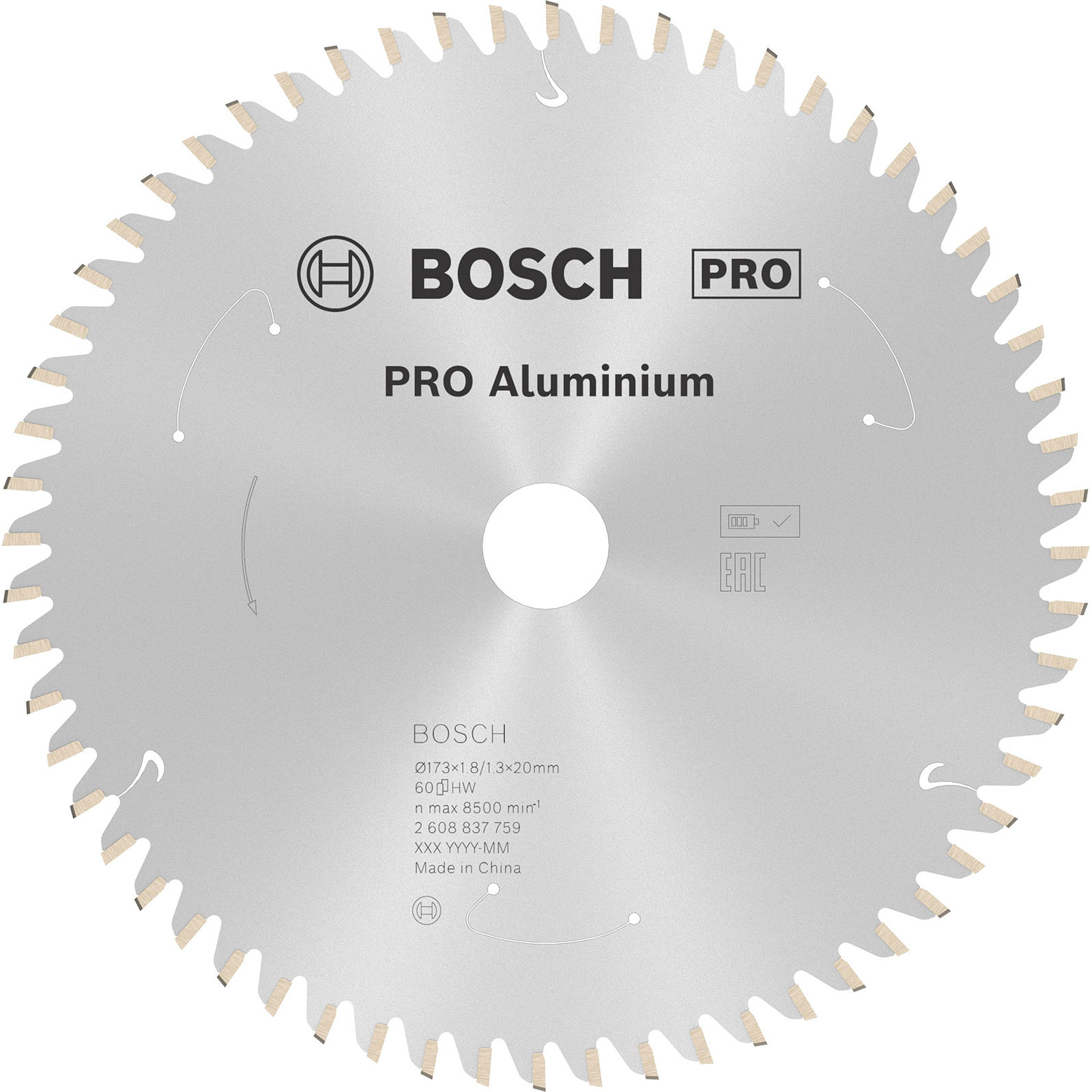 Bosch PRO Aluminium cordless Blatt für Kreissägen 173 x 1,8 x 20 mm - 2608837759