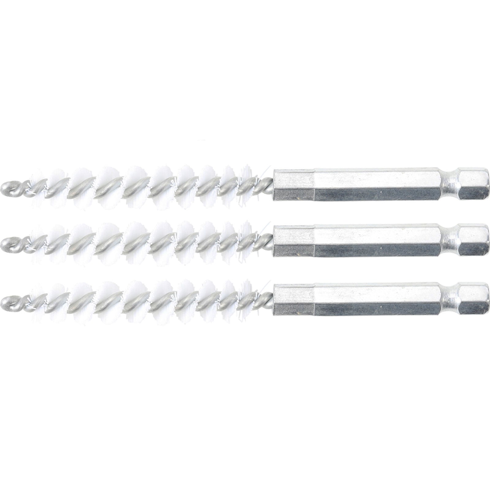 BGS Nylonbürste 8 mm Antrieb Außensechskant 6,3 mm (1/4") 3tlg. - 3078-8-N