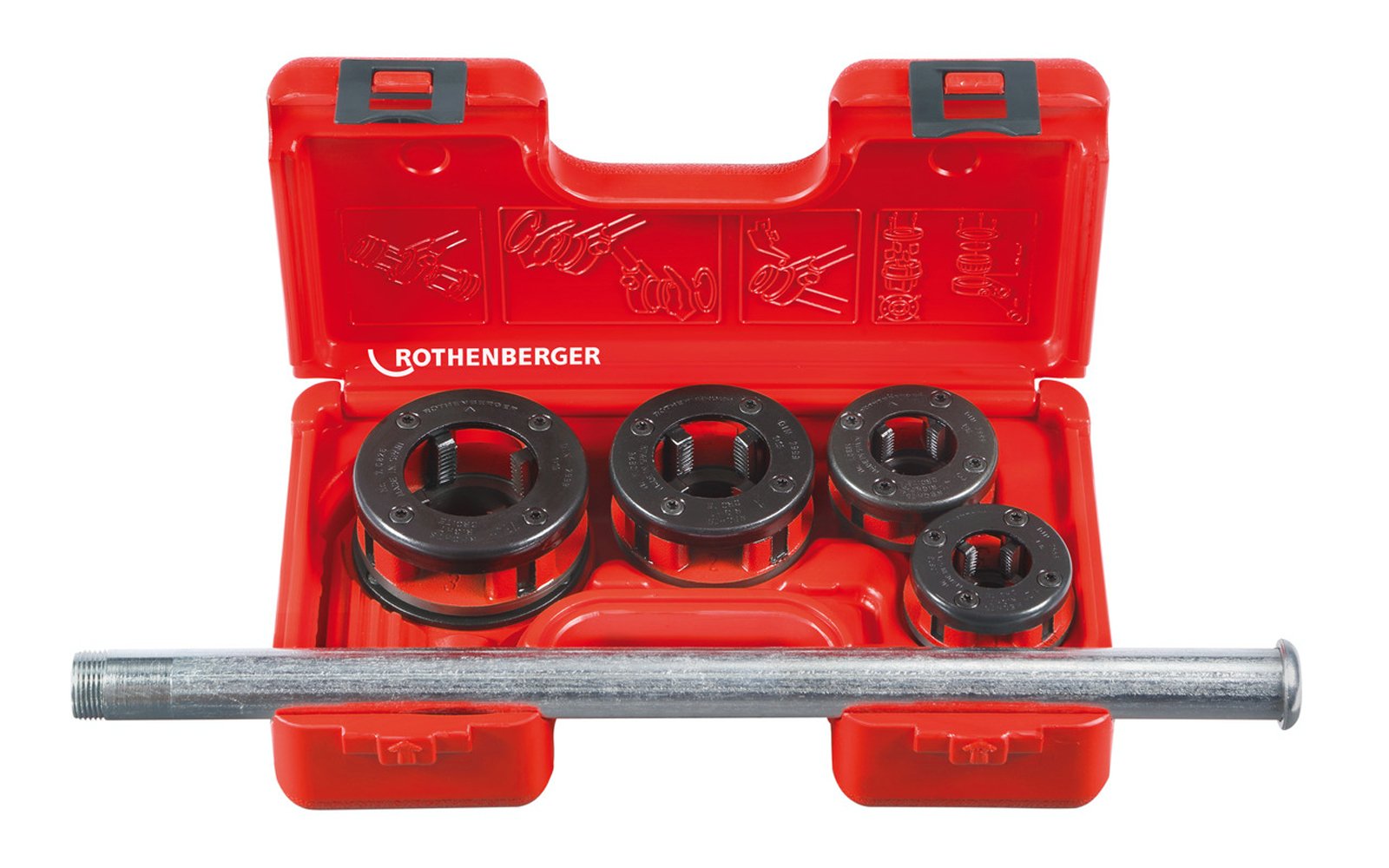 ROTHENBERGER SUPER CUT-Set Gewindeschneid-Koffer 1/2-1.1/4", BSPT R - 070781X