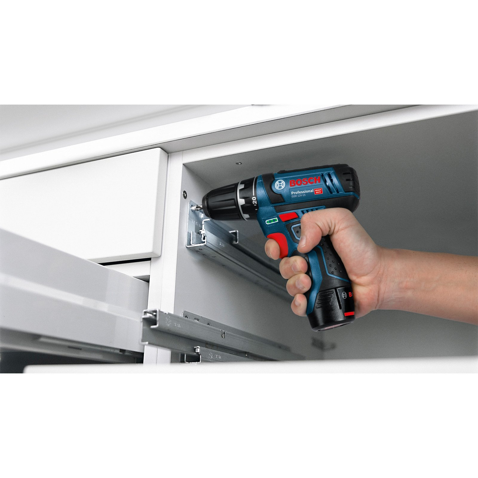 Bosch Akku-Bohrschrauber GSR 12V-15 / 2x 2,0 Ah Akku + Ladegerät in Softbag - 060186810F