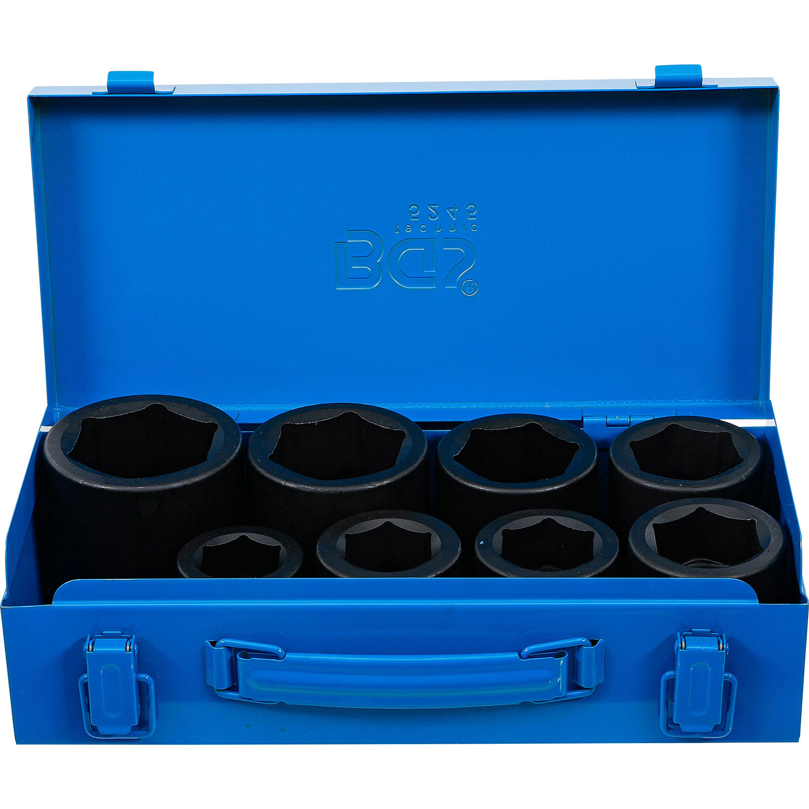 BGS Kraft-Steckschlüssel-Einsatz-Satz Sechskant Antrieb Innenvierkant 25 mm (1") SW 27 - 50 mm 8tlg. - 5245