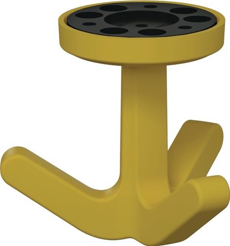 Dreifachhaken Ser.477 matt,elastisch 18 senfgelb H.69mm D.51mm HEWI