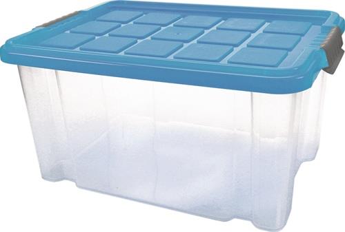 Kunststoffbehälter eck.15l PP transp.L400xB300xH200mm m.Deckel MAIER