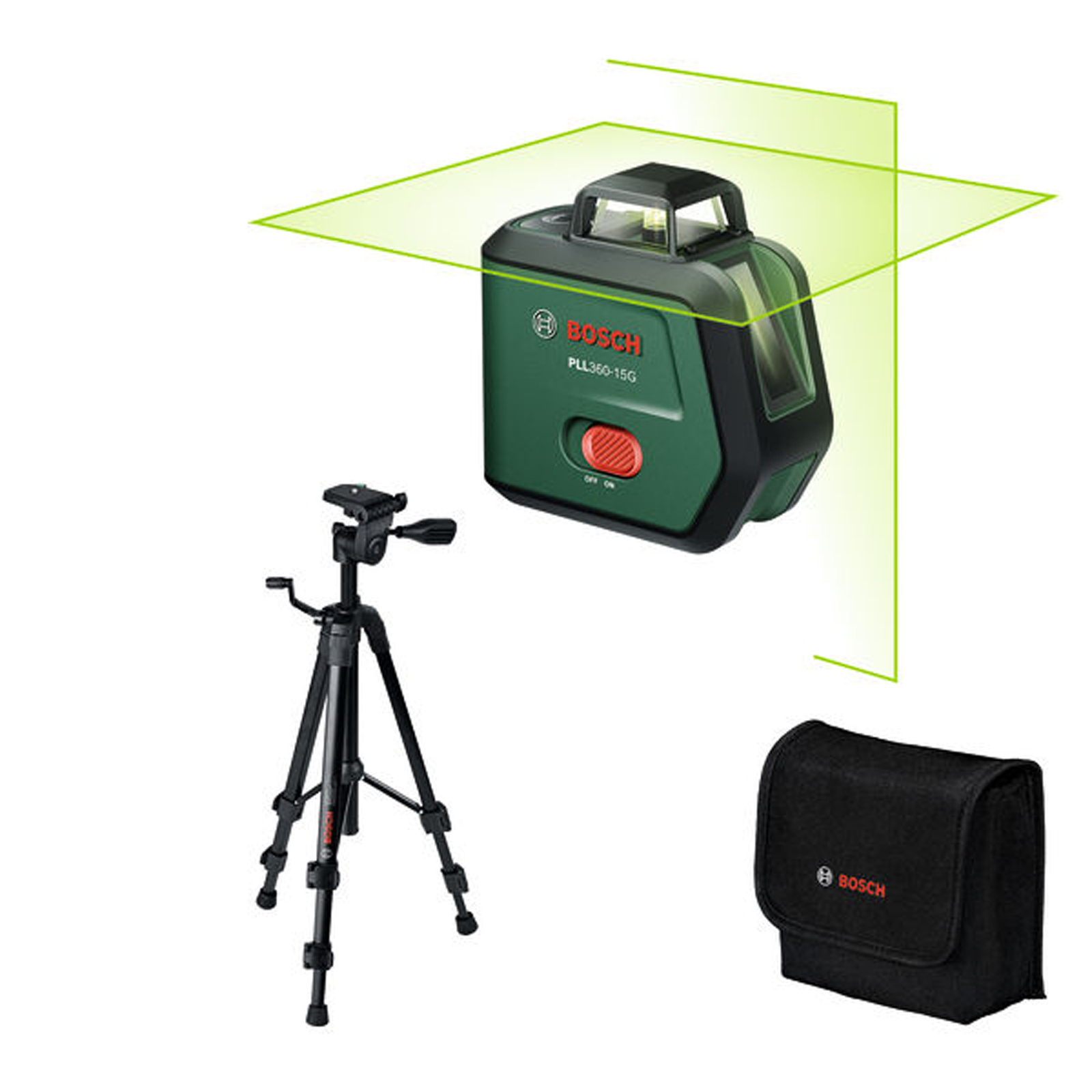 Bosch Kreuzlinien-Laser PLL360-15G Set, 1 x Akku BA 3.6V 2.0Ah - 0603663K01
