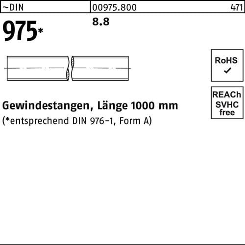 Gewindestange DIN 975 M30x 1000mm 8.8 1 Stück