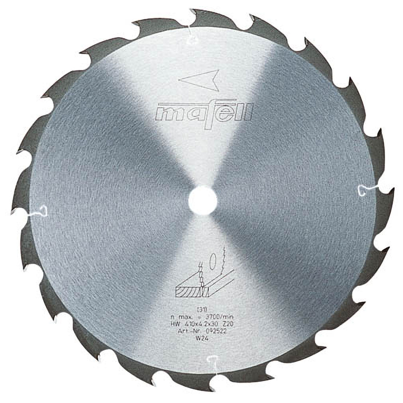 mafell Sägeblatt-HM 410 x 2,5/4,2 x 30 mm, Z 20, WZ, für Längsschnitte in Holz (MKS 165 Ec) - 92522