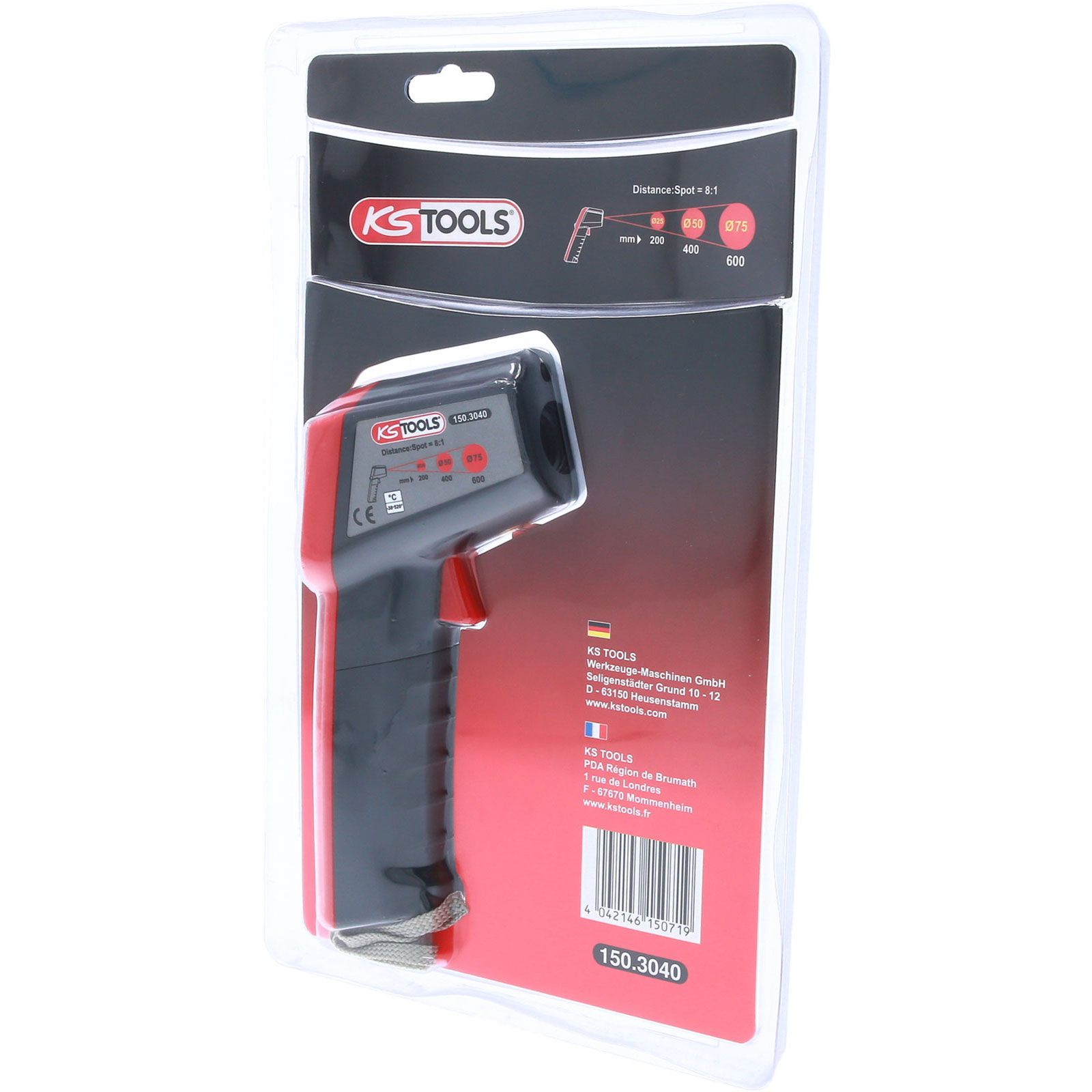 KS TOOLS Infrarot-Thermometer -38° bis 520° - 150.3040