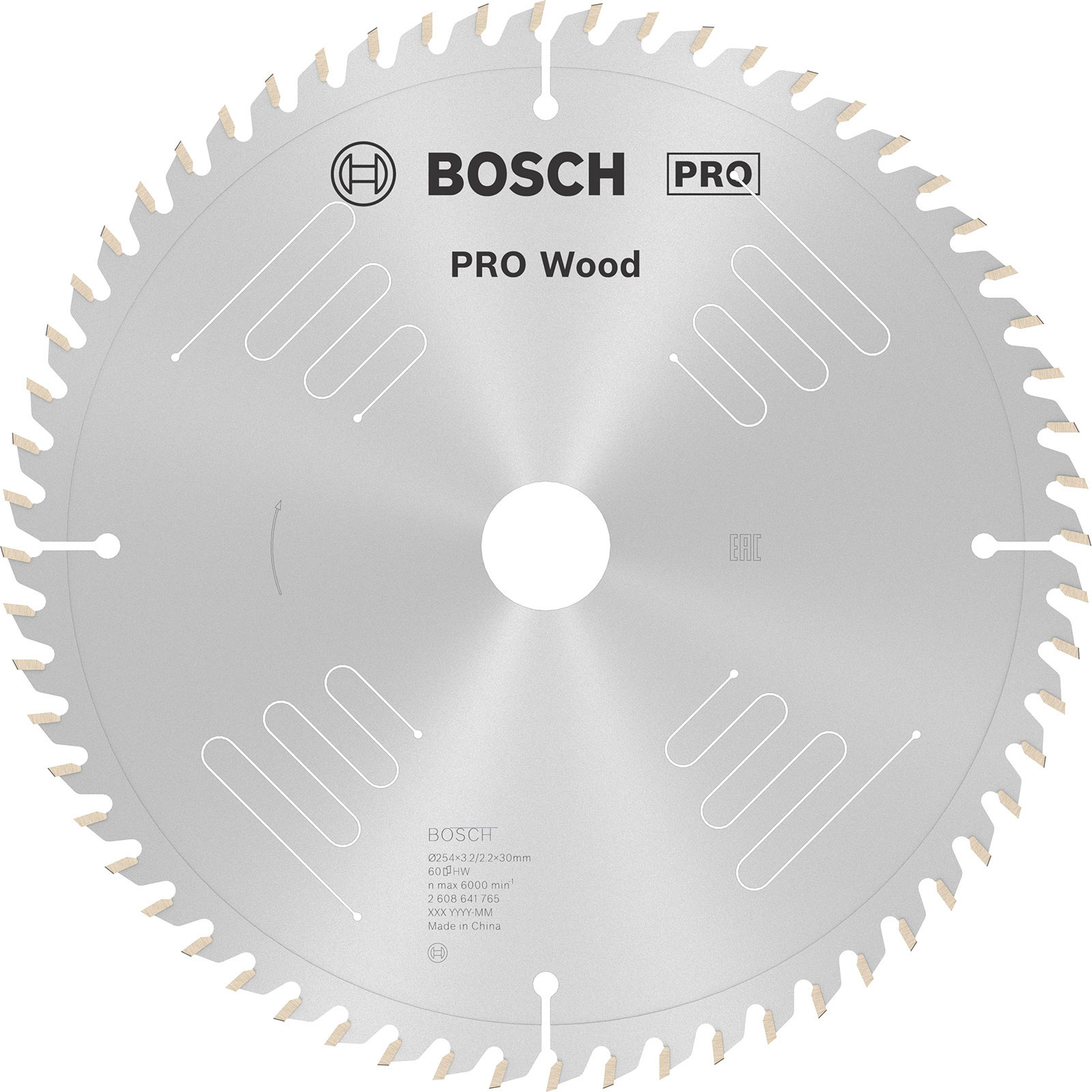Bosch PRO Wood Kreissägeblatt 254 x 3,2 x 30 mm - 2608641765
