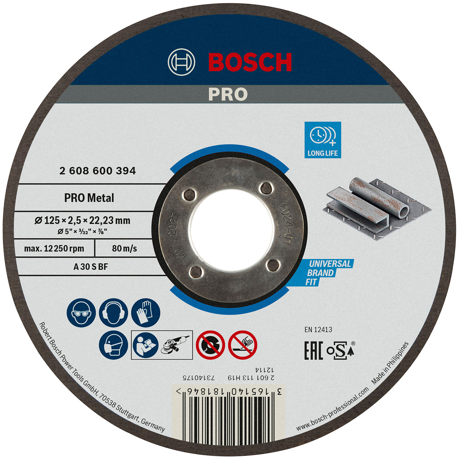 Bosch PRO Metal Trennscheibe 125 x 2,5 x 22,23 mm - 2608600394