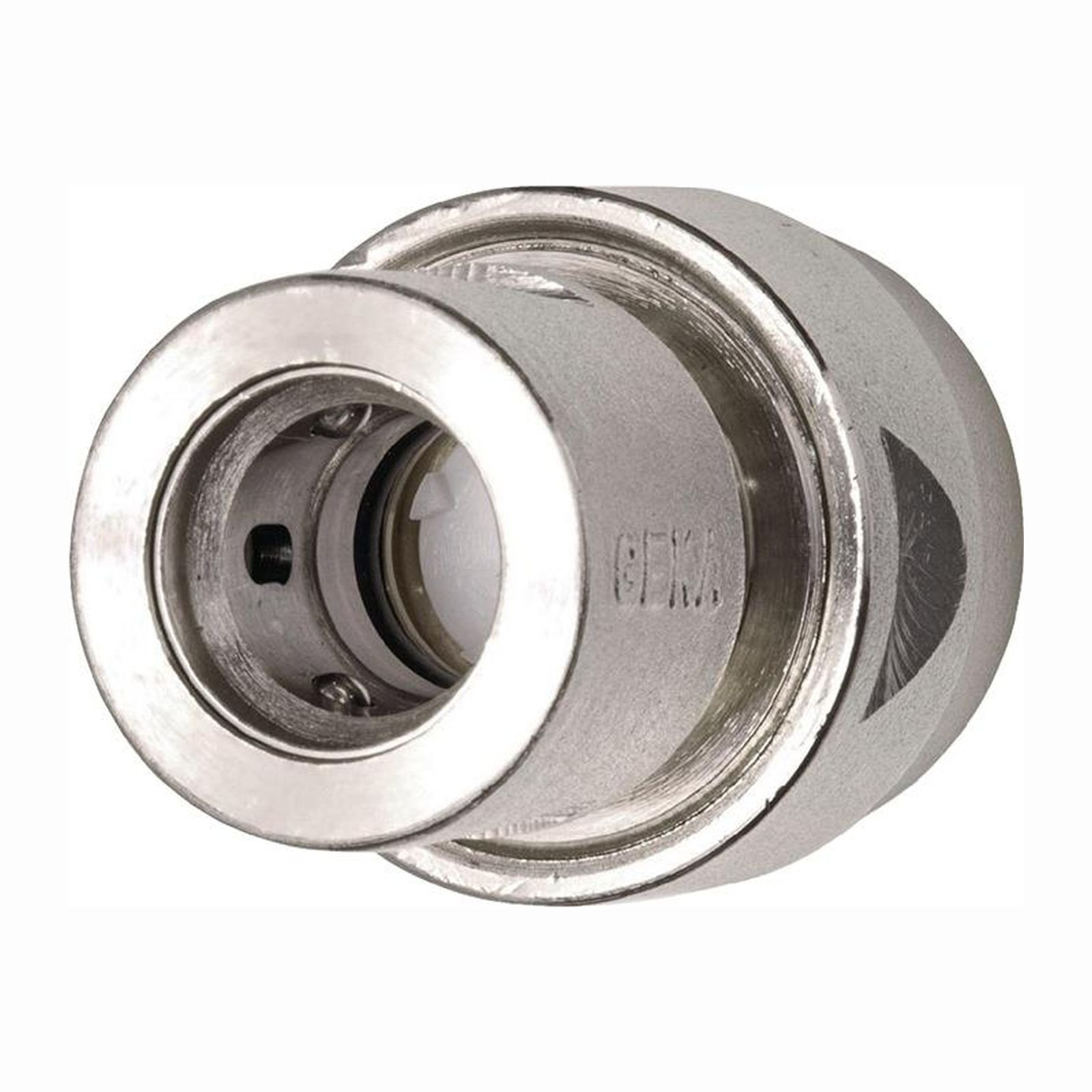 GEKA Schlauchstück Wasserstop GEKA plus-Stecksystem Messing vernickelt