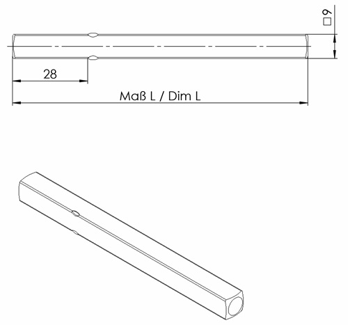 OGRO FS-Drückerstift 114 PB FS 4-KT.9x110mm Vollstift - 90050052932