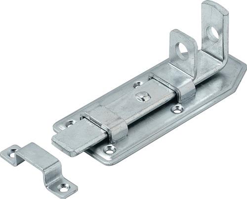 VORMANN Türschlossriegel L.100 mm B.50 mm Stahl blau verzinkt gerade mit Schlaufe - 000105100Z