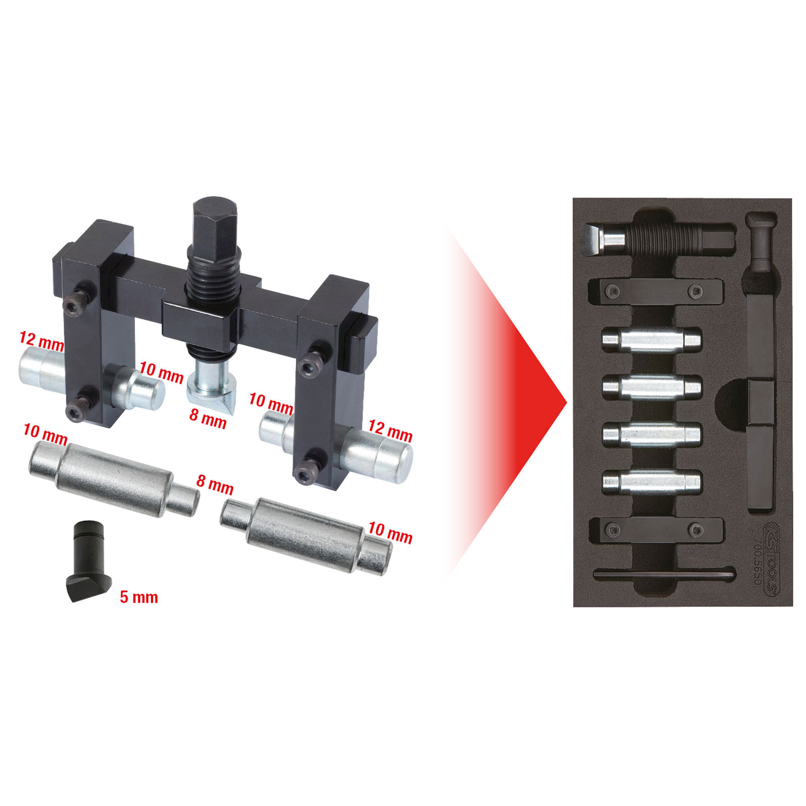 KS TOOLS Klemmbohrungs-Spreizwerkzeug-Satz 11tlg. - 700.5650