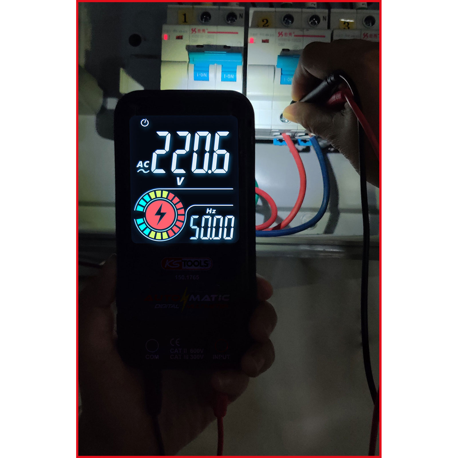 KS TOOLS Automatik Digital-Multimeter inkl. Prüfspitzen  - 150.1765