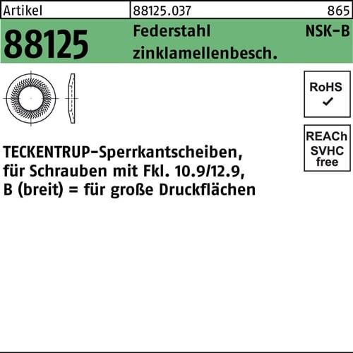 Sperrkantscheibe R 88125 NSK-B 10 Federstahl zinklamellenb. 1000St. TECKENTRUP