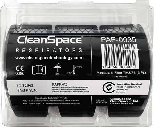 Partikelfilter PAF-0035 f.CleanSpace Sys.EN 12942 TM3 P3 3 St./Pack CLEANSPACE