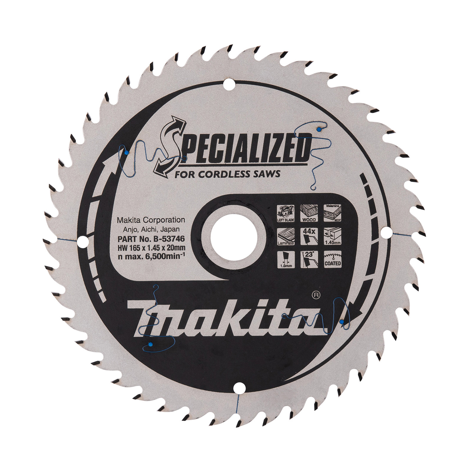 Makita SPECIALIZED Sägeblatt 165x20x44Z - B-53746