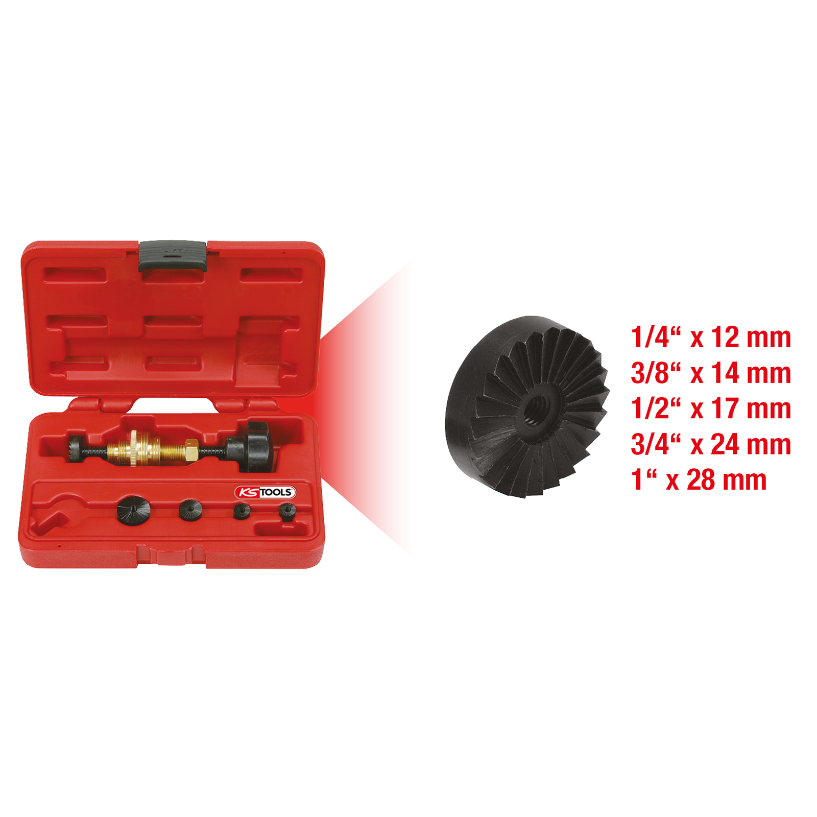 KS TOOLS Wasserhahn-Fräsapparat-Satz 1/4"-1" 6tlg. - 136.1105