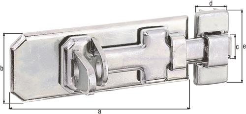 GAH Alberts Sicherheits-Schlossriegel L.100mm B.40mm STA galv. gelb verz. - 123062