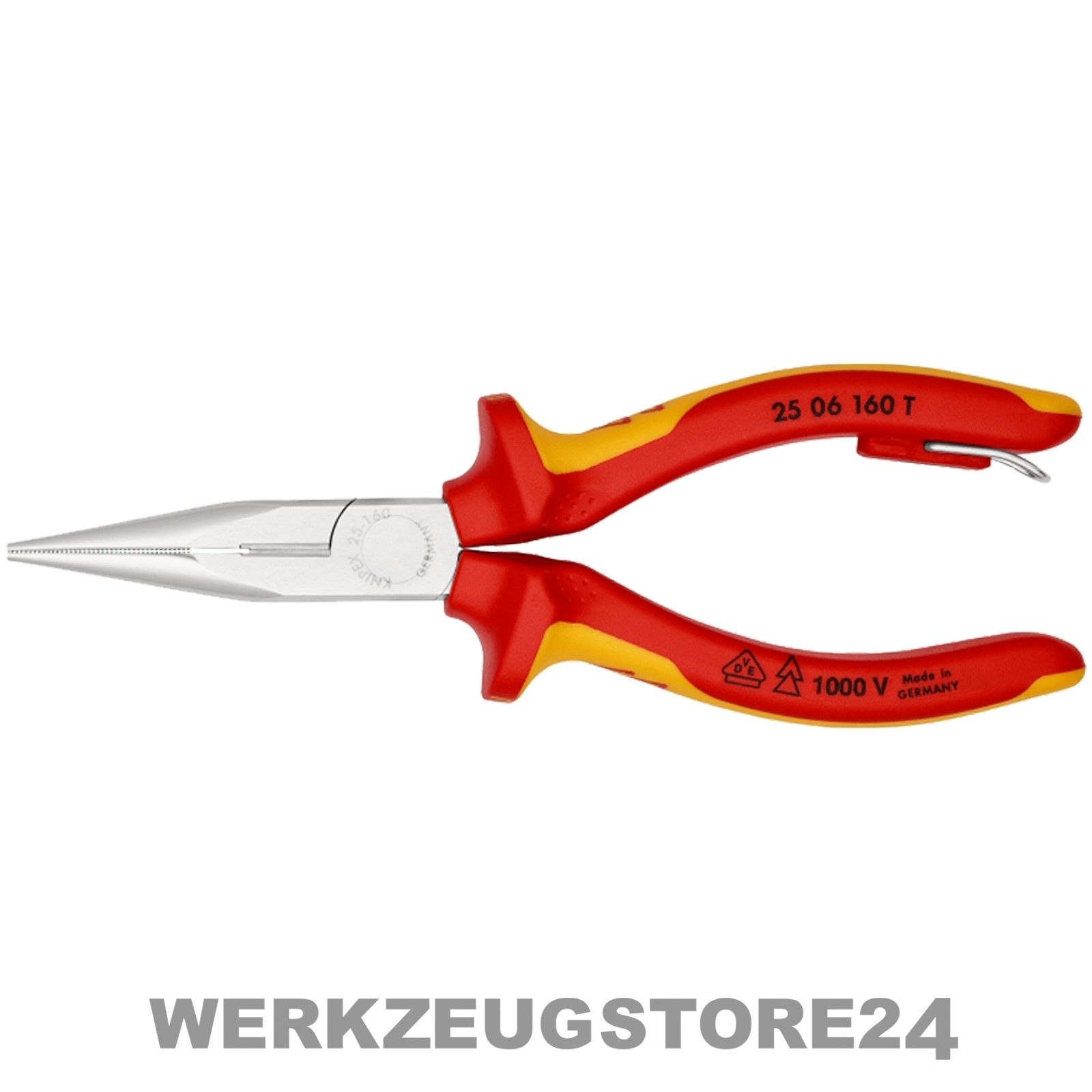 Knipex Flachrundzange mit Schneide/Befestigungsöse (Radiozange) - 2506160T