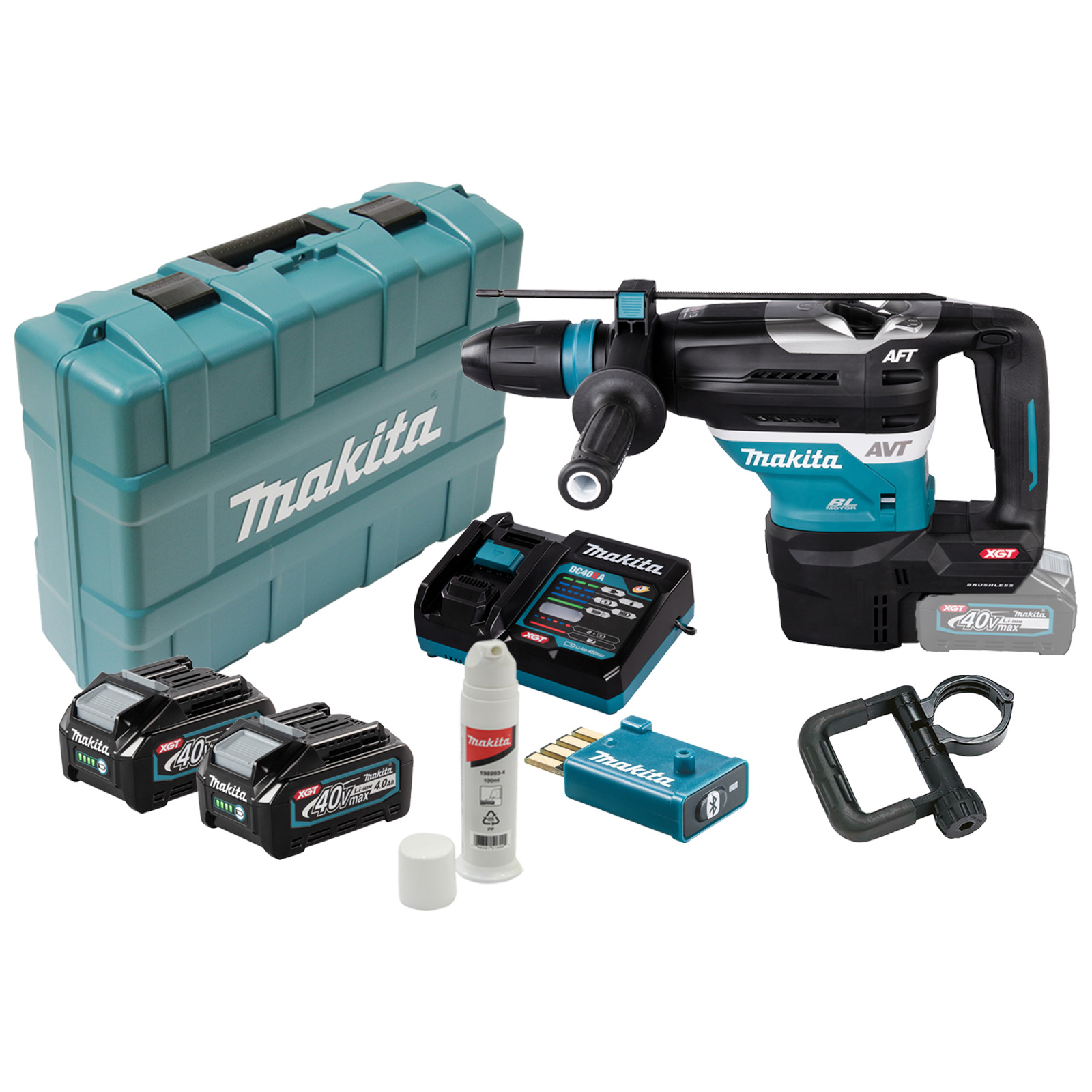 Makita HR005GM202 Akku-Kombihammer SDS-MAX 40V max. / 2x 4,0 Ah Akku + Ladegerät inkl. AWS Funk-Adpater WUT01 im Koffer