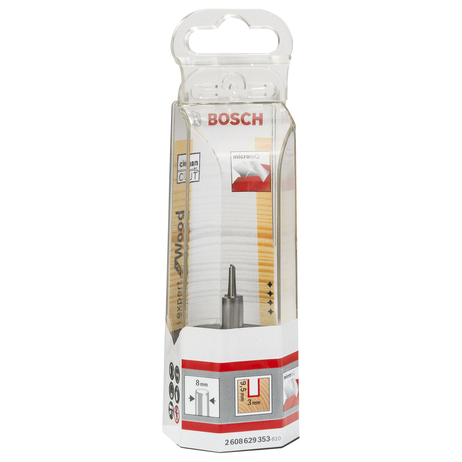 Bosch Nutfräser Expert for Wood Voll-Carbide 8 mm D1 3 mm L 9,5 mm G 50,7 mm - 2608629353