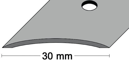 PG Teppichschiene B.30 mm L.1.000 mm Edelstahl matt gewolbt mittig gelocht - 4831000092