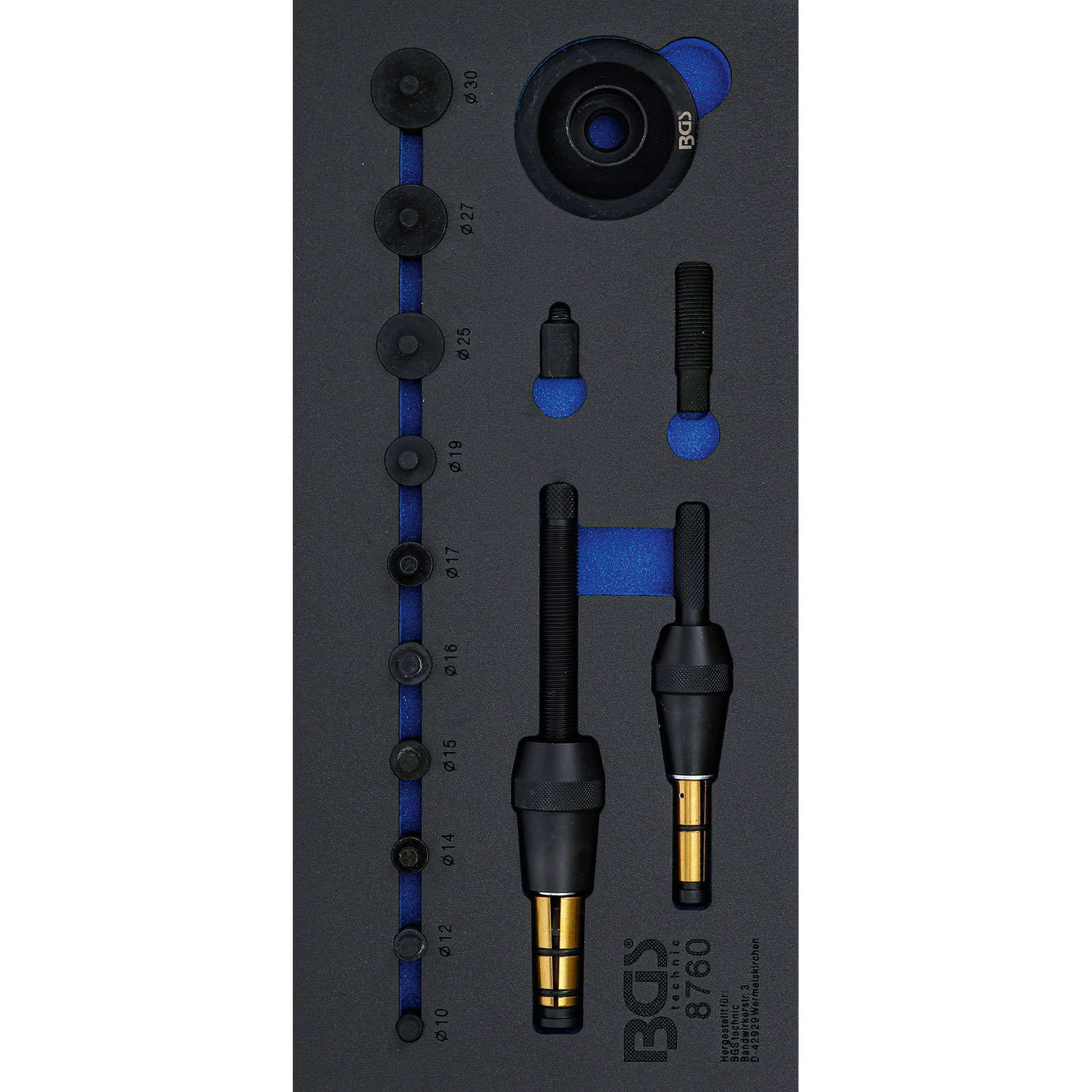 BGS Werkstattwageneinlage 1/3 Kupplungs-Zentrierwerkzeug-Satz 17 tlg. - 8760