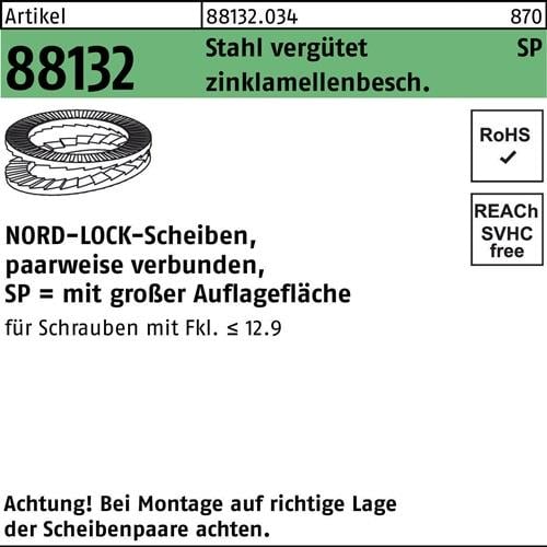 Unterlegscheibe R 88132 geklebt NL 20 SP Sta zinklamellenb. 100St. NORD-LOCK