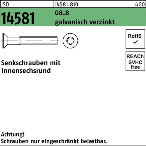 Senkschraube ISO 14581 ISR M4x10 T20 8.8 galv.verz. 500St.