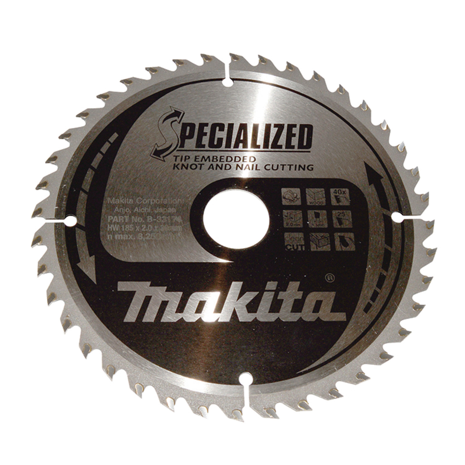 Makita SPECIALIZED Sägeblatt 185x30x40Z - B-33174