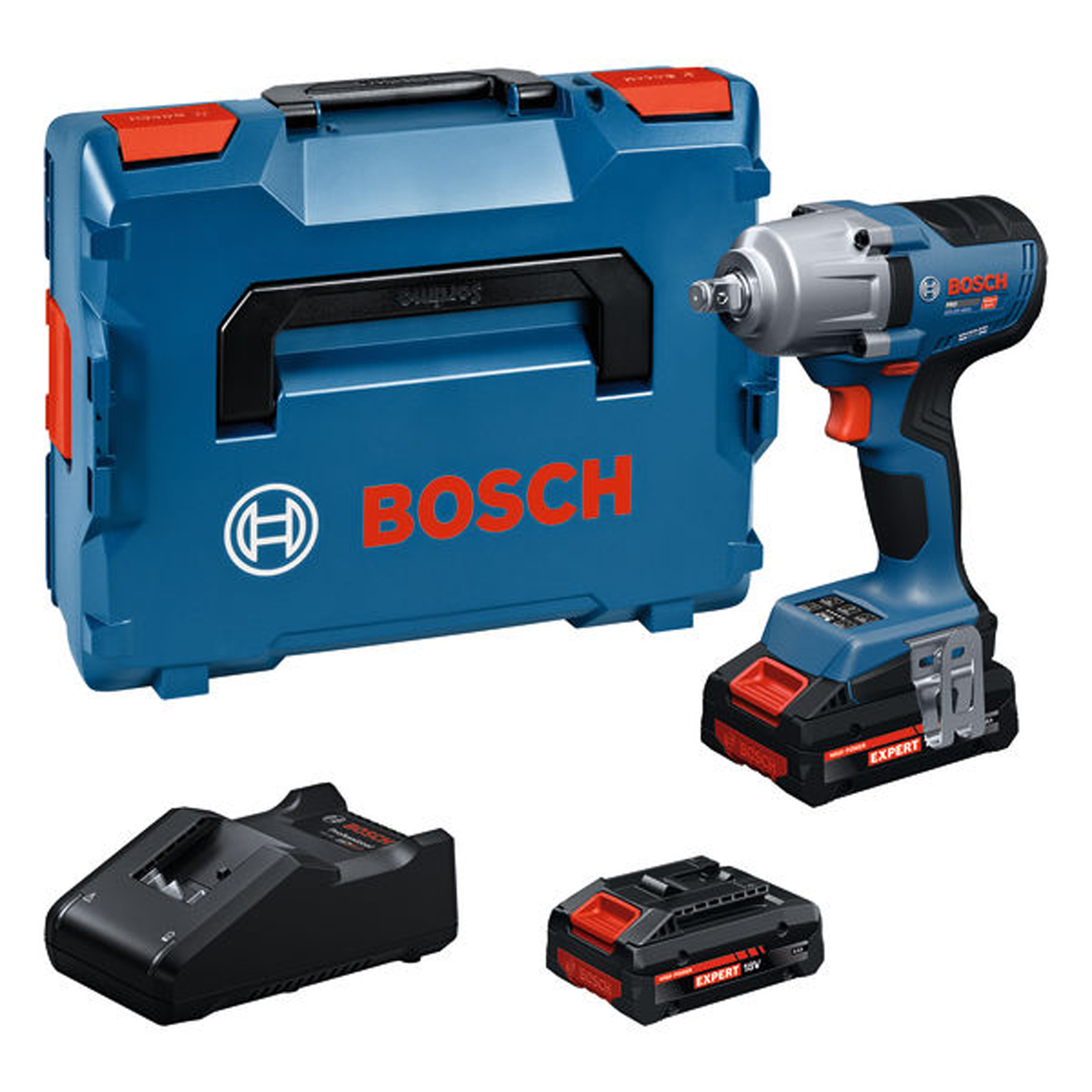 Bosch Akku-Drehschlagschrauber GDS18V-450H / 2x Akku EXBA18V-40 in L-BOXX - 06019K4202