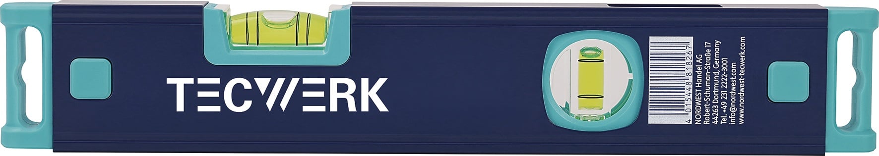 Wasserwaage 40cm Alu.blau Spiegellibelle max.±0,5 mm/m TECWERK