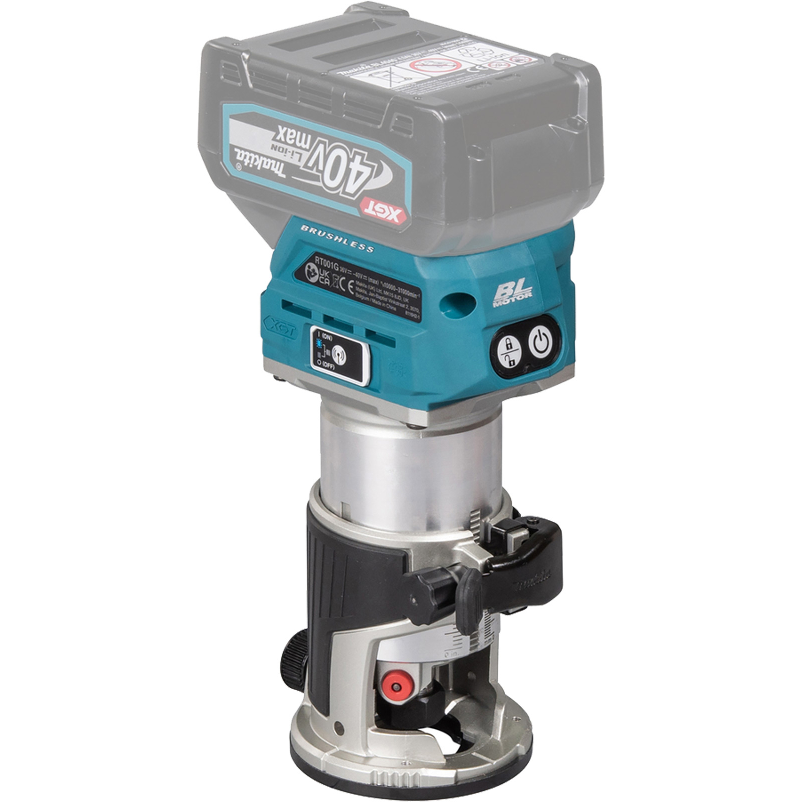 Makita RT001GM205 Akku-Multifunktionsfräse 40V max. inkl. Zubehör / 2x 4,0 Ah Akku + Ladegerät im MAKPAC