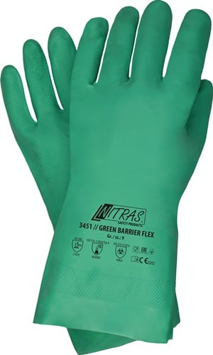 Nitras Chemikalienschutzhandschuhe Green Barrier Flex grün EN 388 PSA III