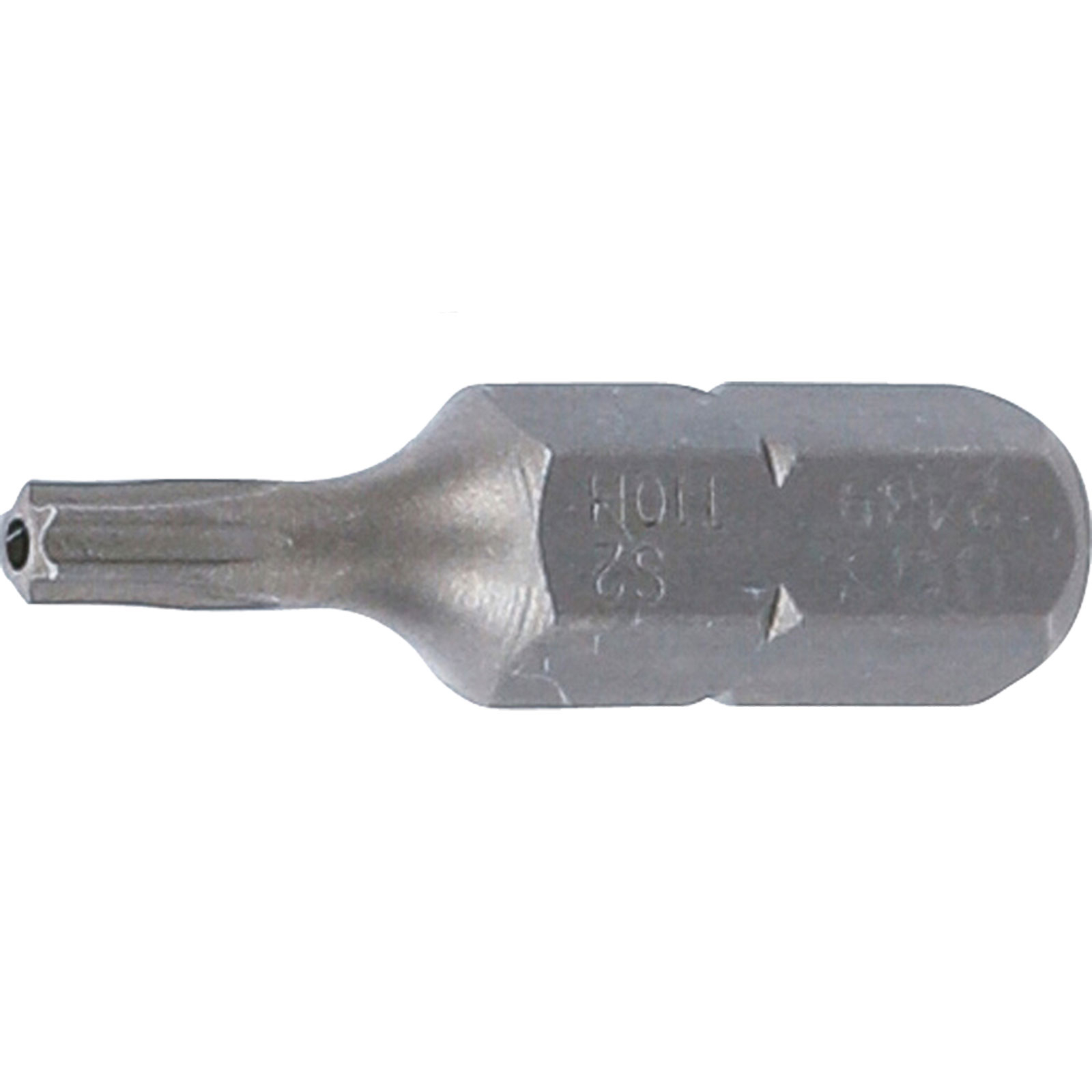 BGS Bit Länge 25 mm Antrieb Außensechskant 6,3 mm (1/4") T-Profil (für Torx) mit Bohrung T10 - 2439